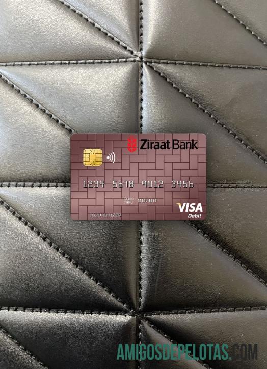 Uzbequistão Ziraat Bank Visa Cartão de Débito Photolook Front exemplo real